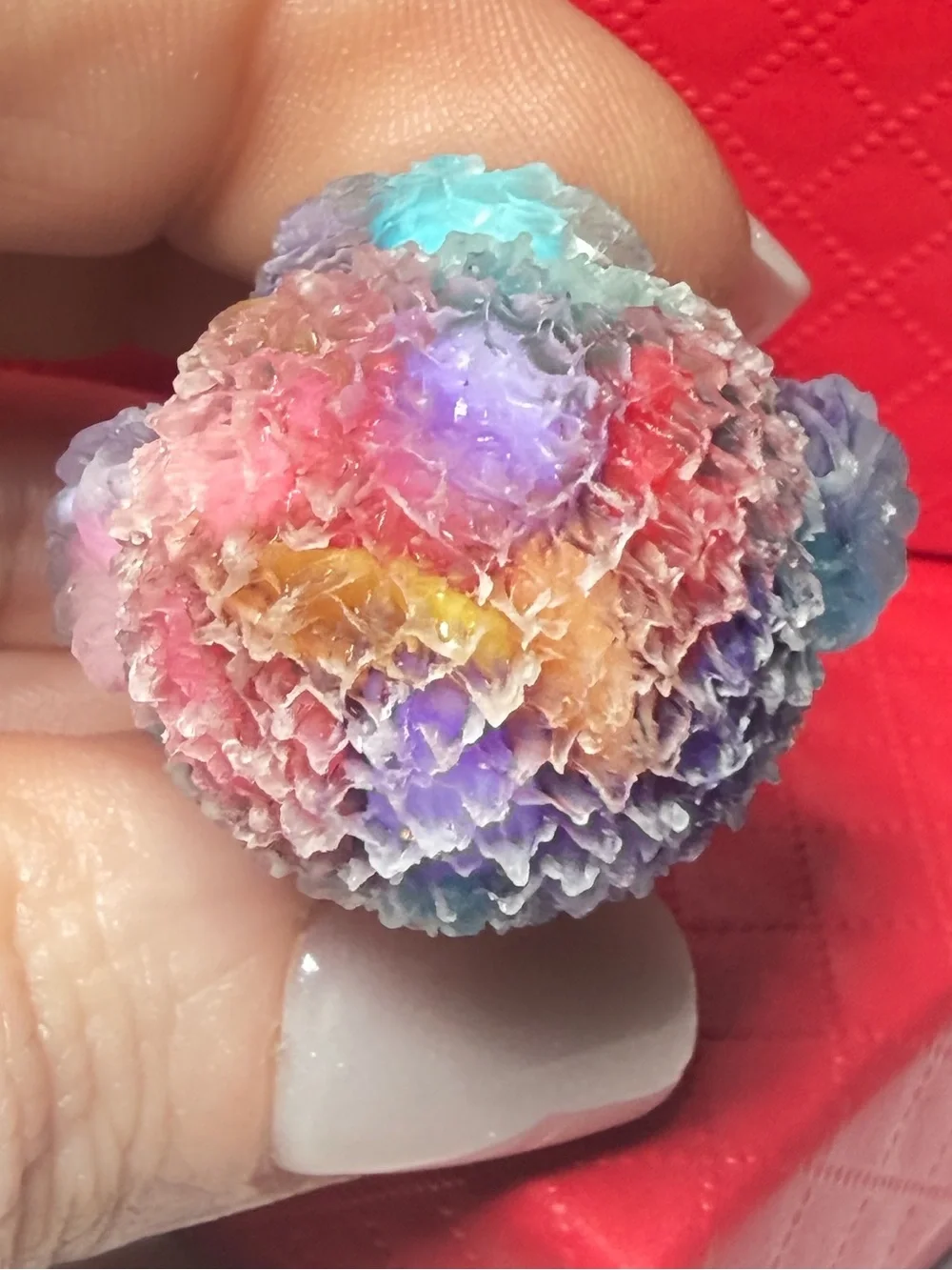 Multicolor Decorative Crystal Chip Dog Figurine - Colorful Resin Pet 1.75 inches